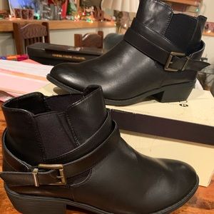 Black Leather Ankle Boots